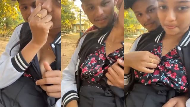 School Babe Sweet – Outdoor Boobs Press BF Exposed